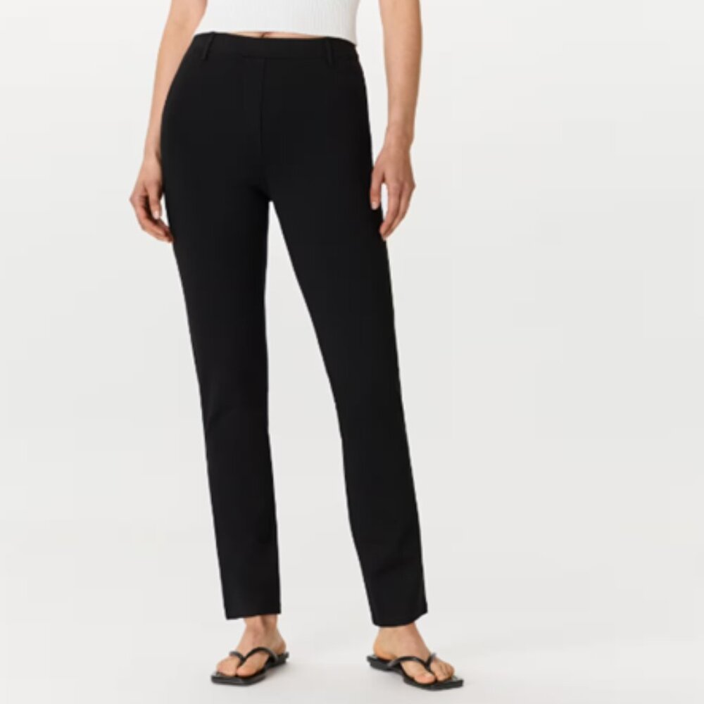 Quince Black Ponte Pants - Straight Leg - Faux Pockets - S Tall - 32" - NWOT